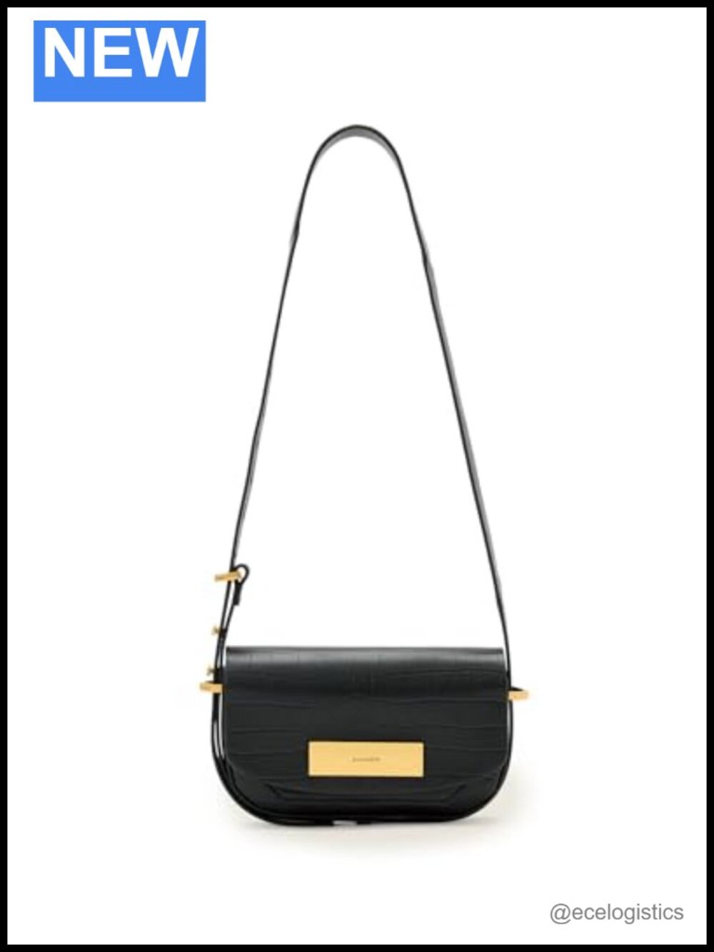 AllSaints Etta Croc Embossed Leather Crossbody Bag W569XD